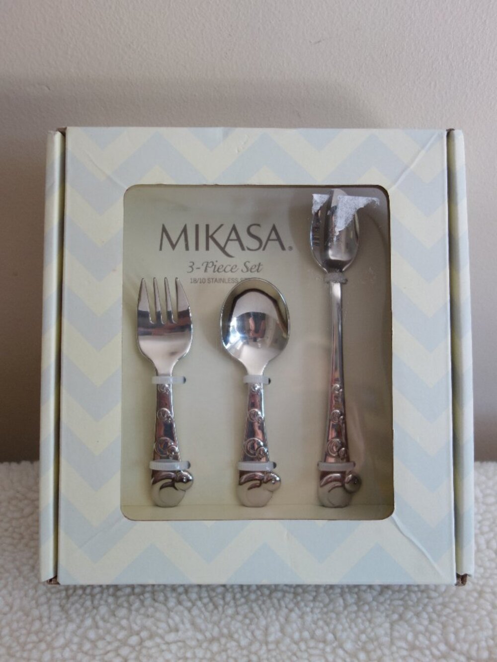 NIB New MIKASA 3-Piece 18/10 Stainless Steel Infant Baby Flatwear – Ducklings